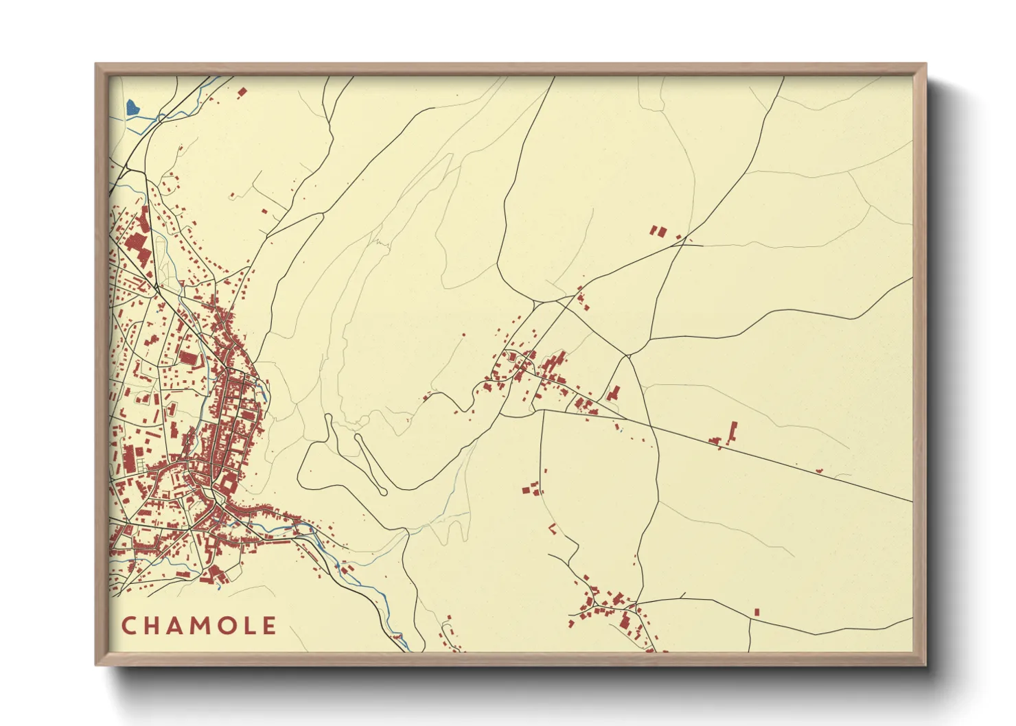 Une affiche de carte sur Chamole