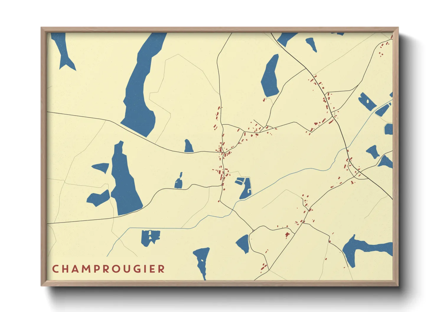 Une affiche de carte sur Champrougier