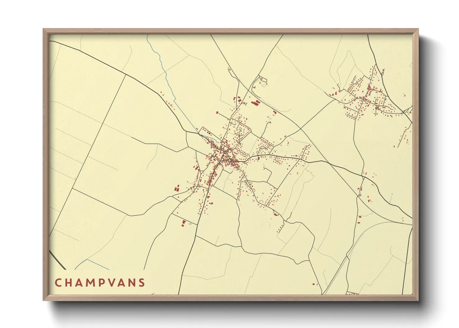 Une affiche de carte sur Champvans