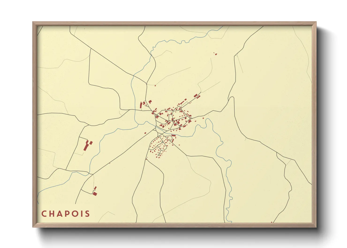 Une affiche de carte sur Chapois