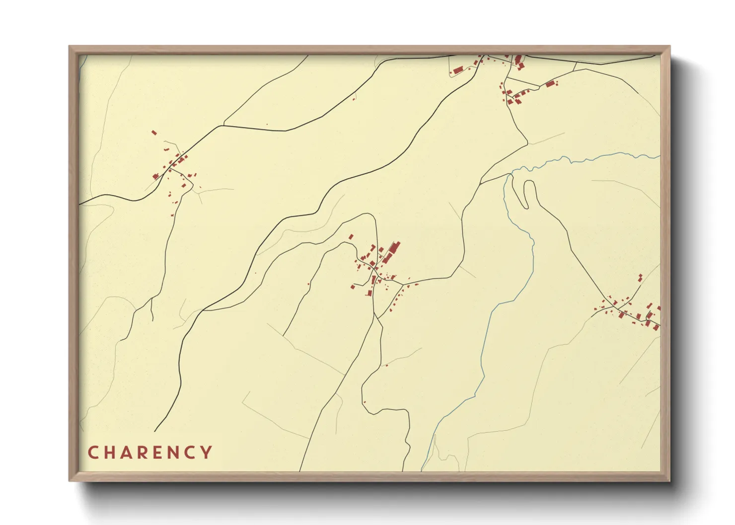 Une affiche de carte sur Charency