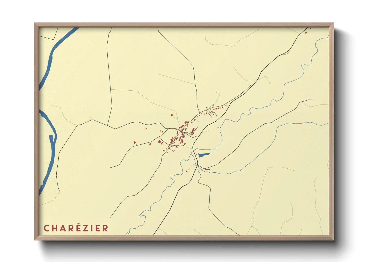 Une affiche de carte sur Charézier
