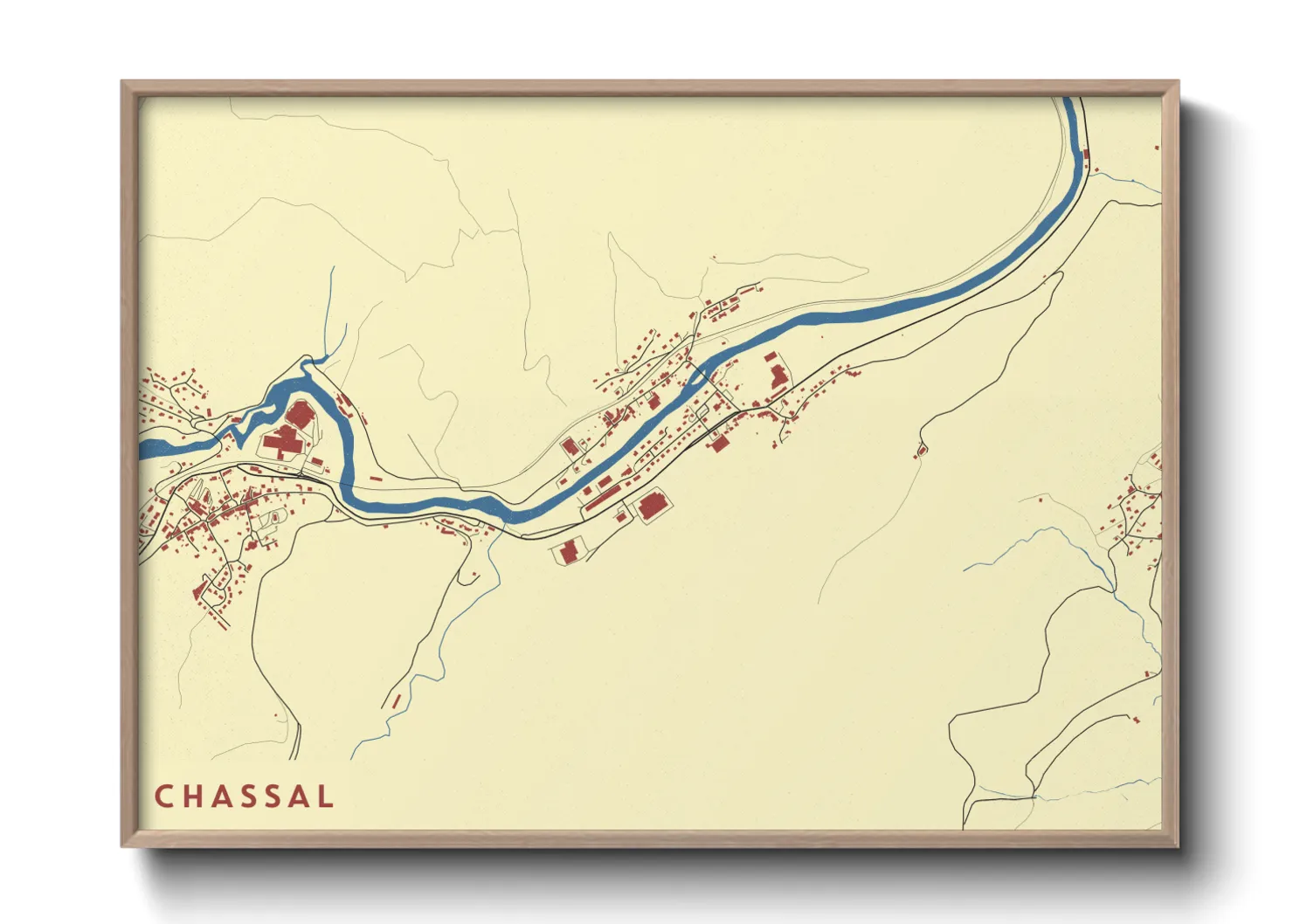 Une affiche de carte sur Chassal