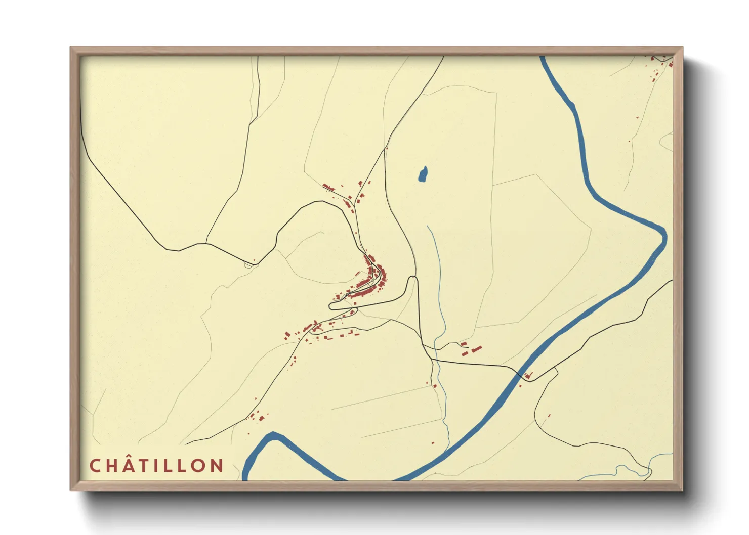Une affiche de carte sur Châtillon