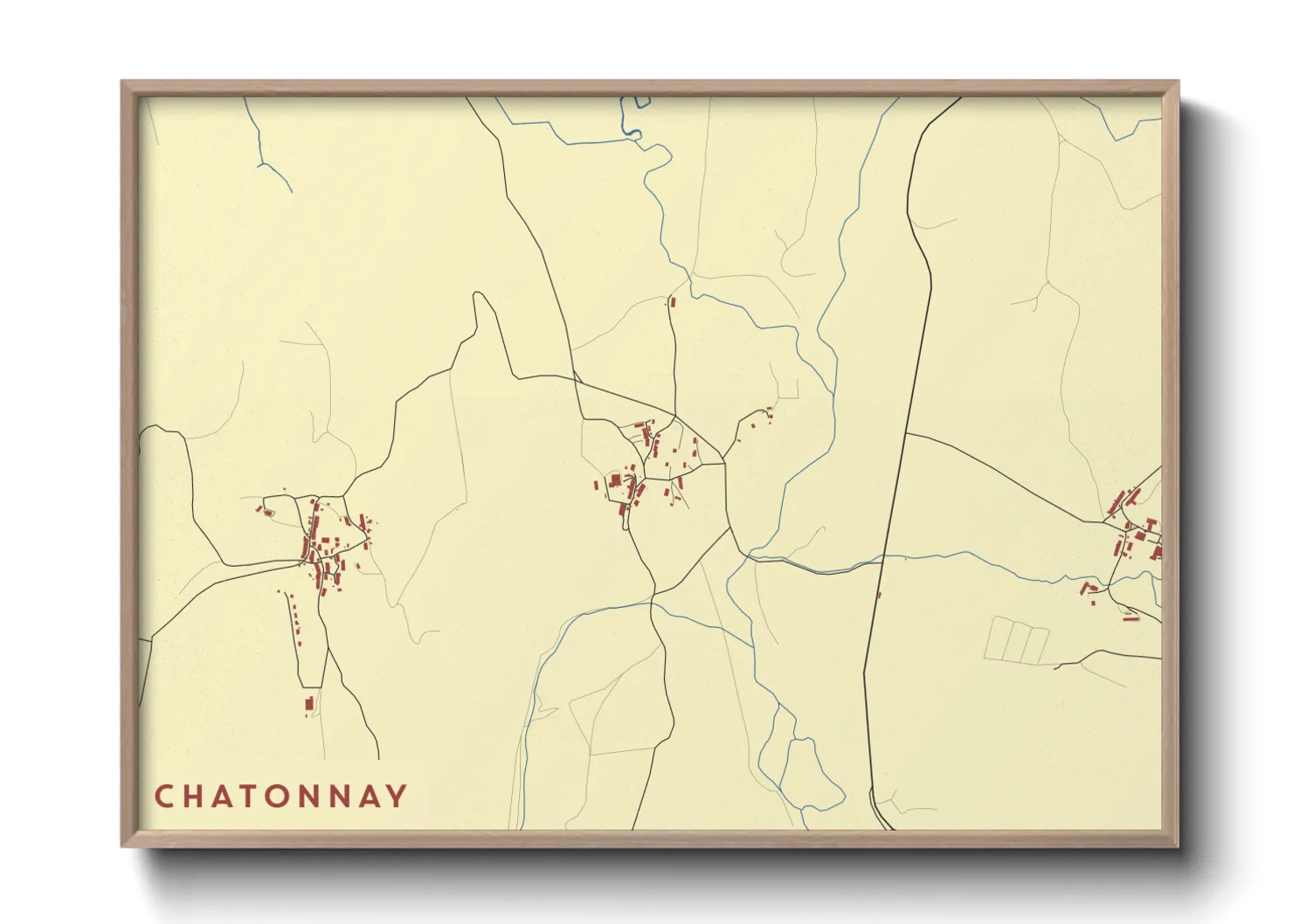 Une affiche de carte sur Chatonnay