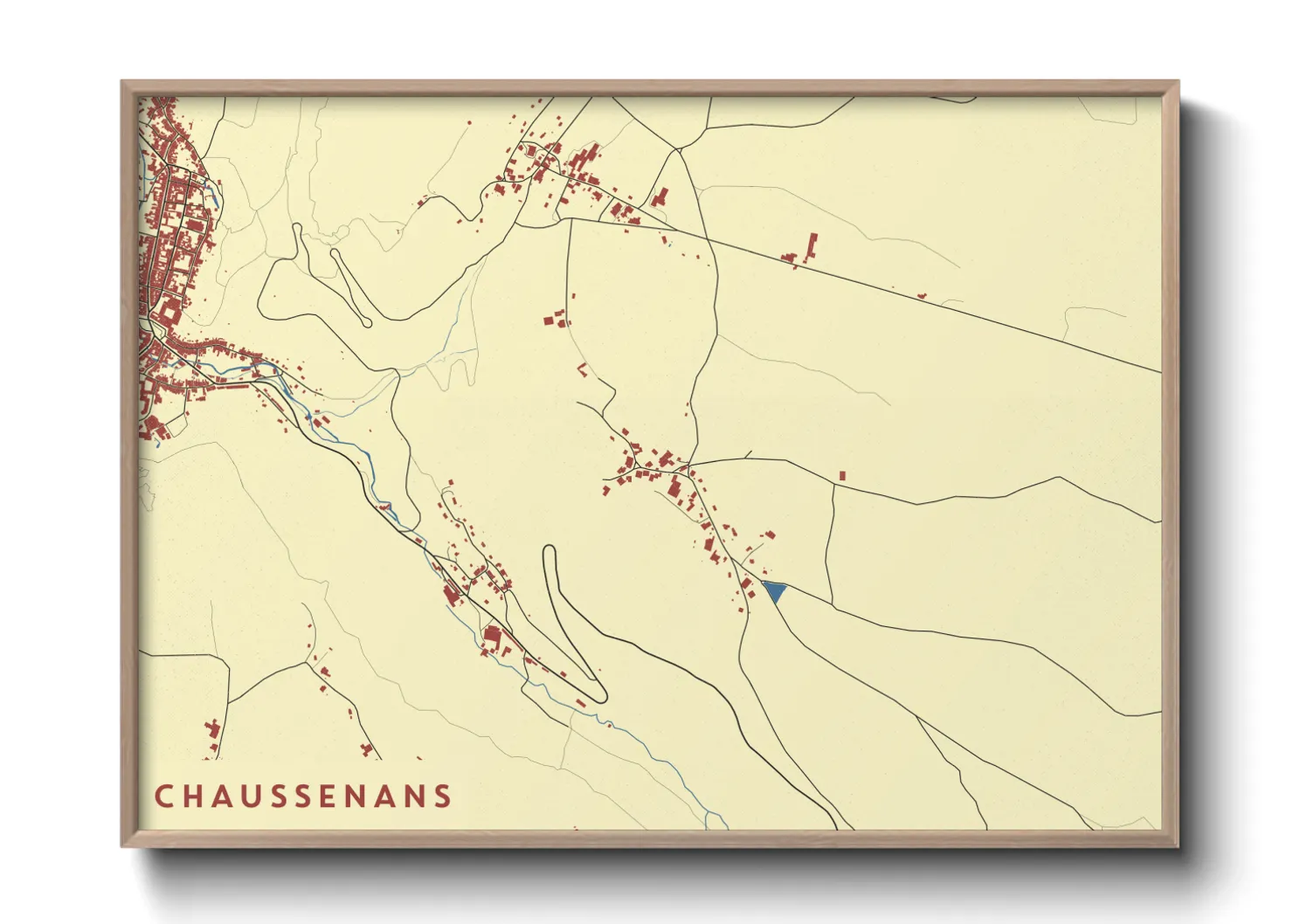 Une affiche de carte sur Chaussenans