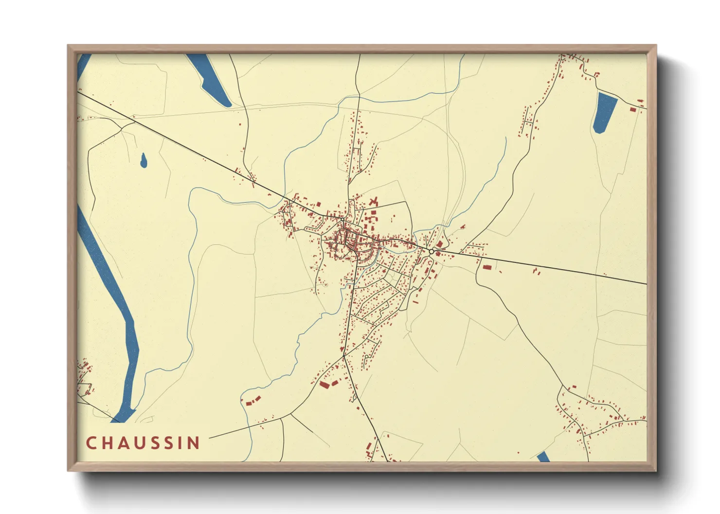 Une affiche de carte sur Chaussin