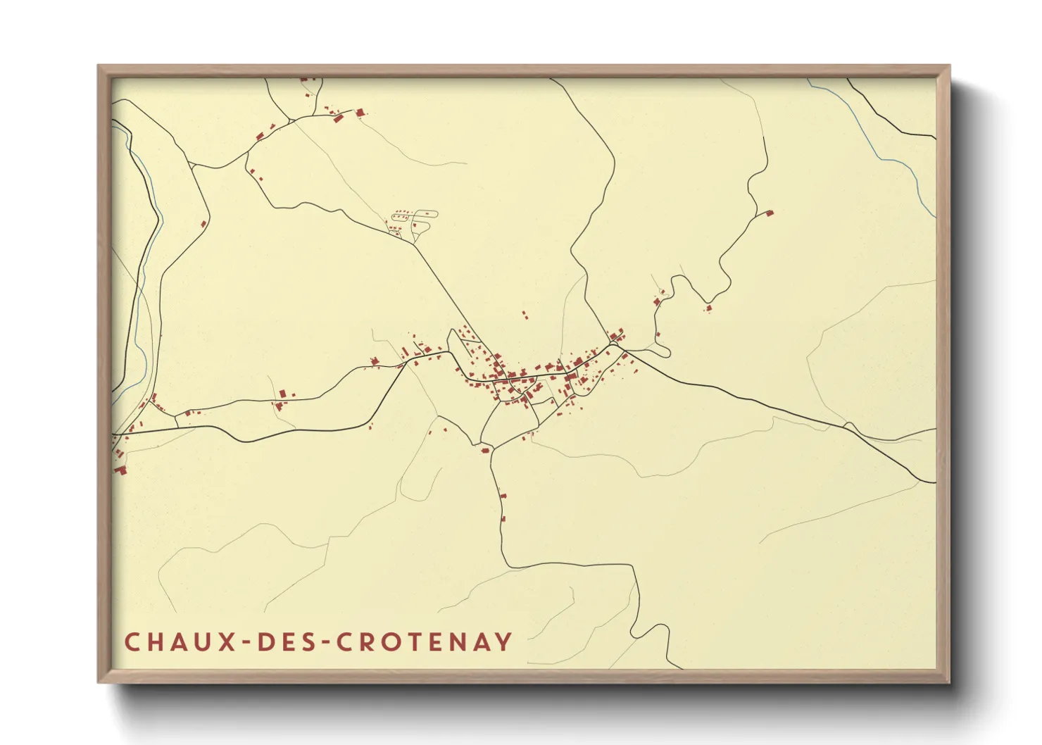 Une affiche de carte sur Chaux-des-Crotenay