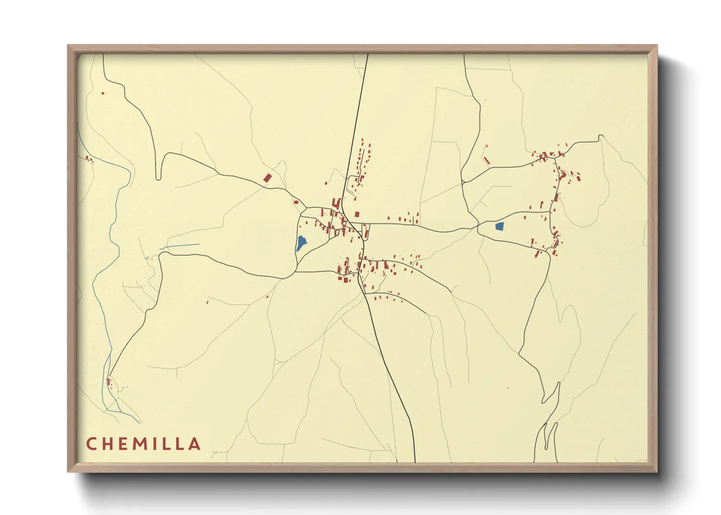 Une affiche de carte sur Chemilla