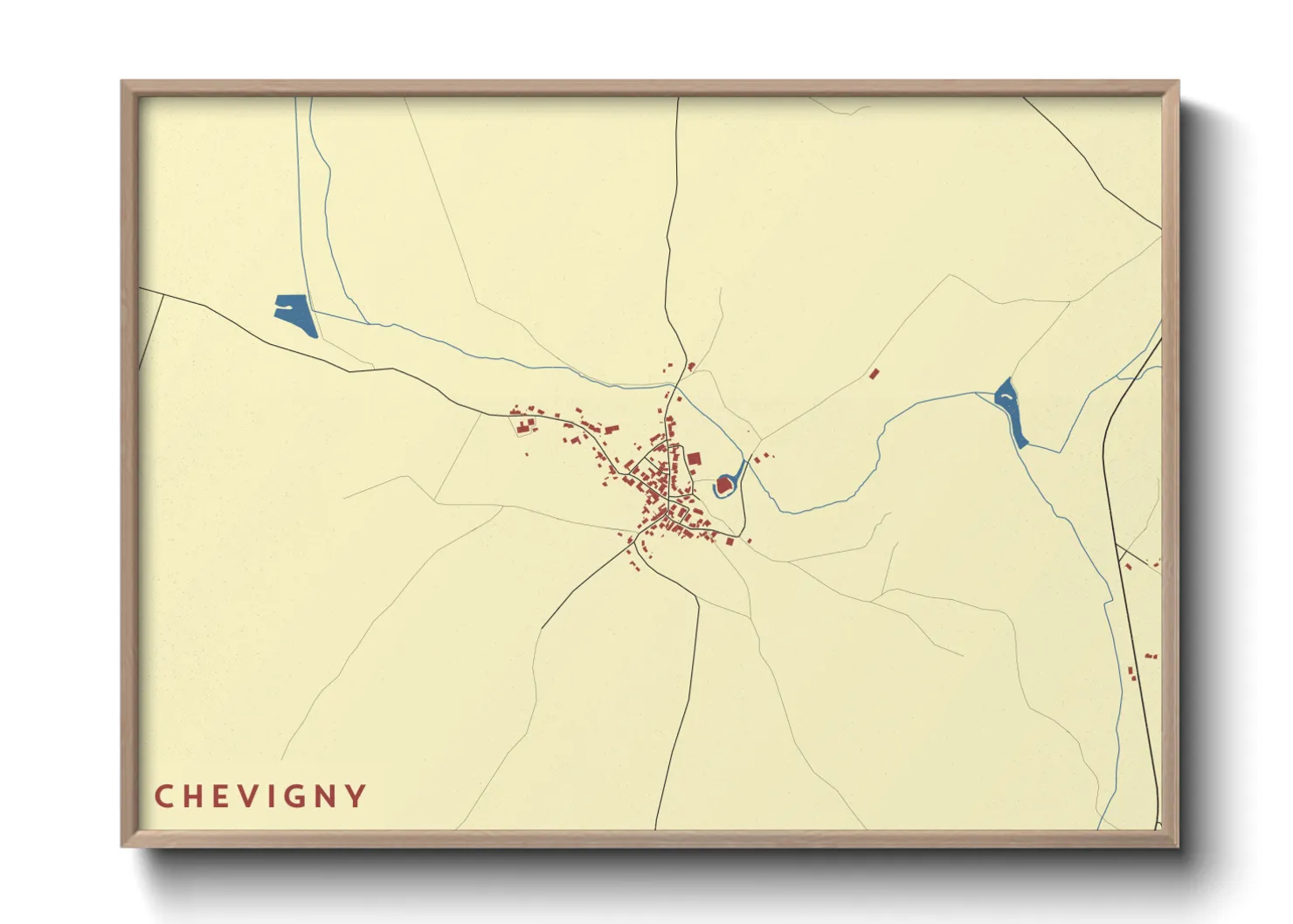 Une affiche de carte sur Chevigny