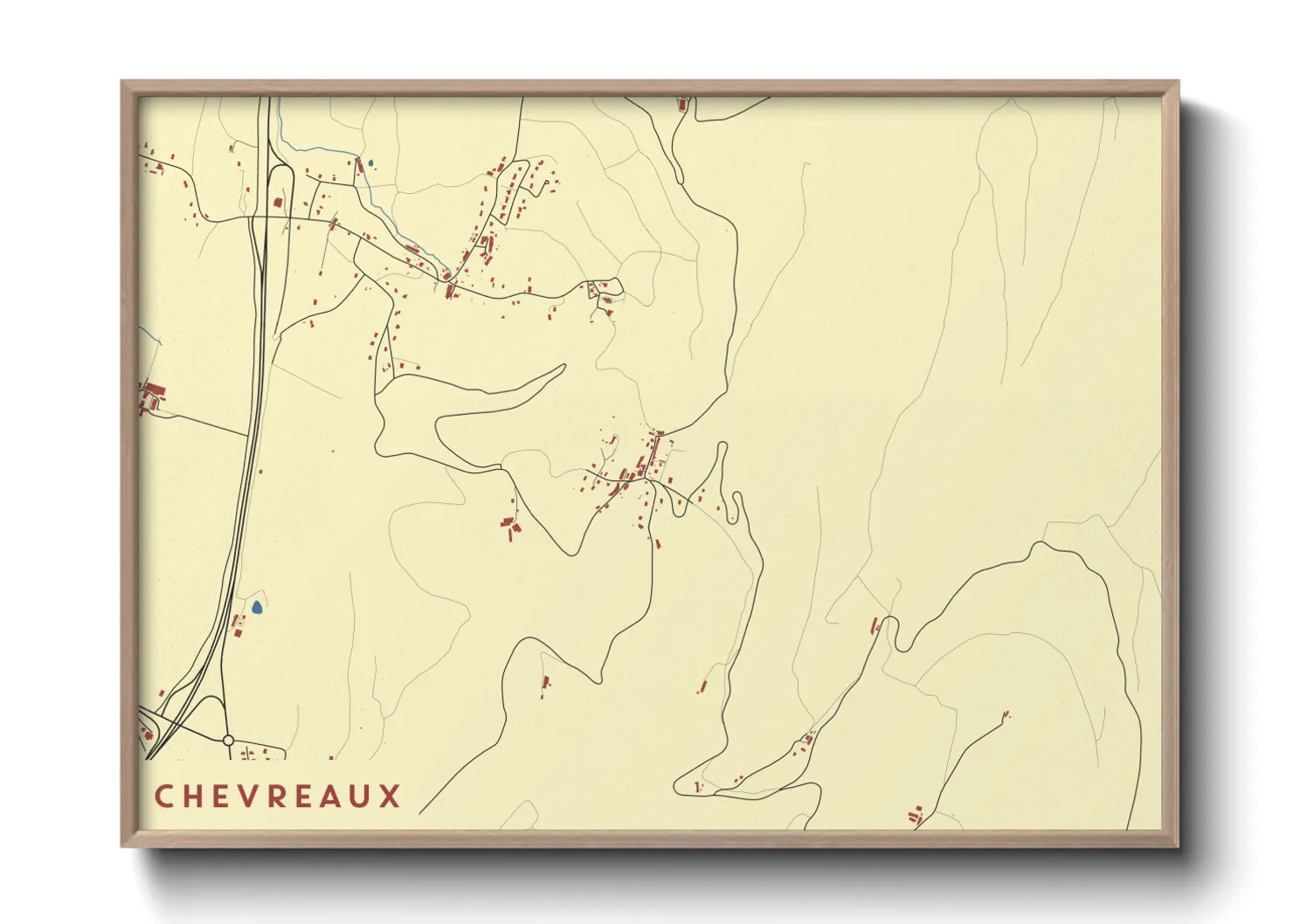 Une affiche de carte sur Chevreaux