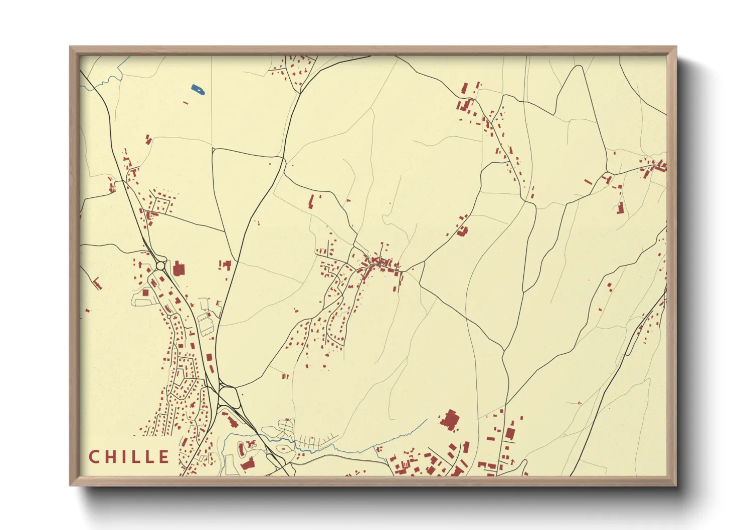 Une affiche de carte sur Chille