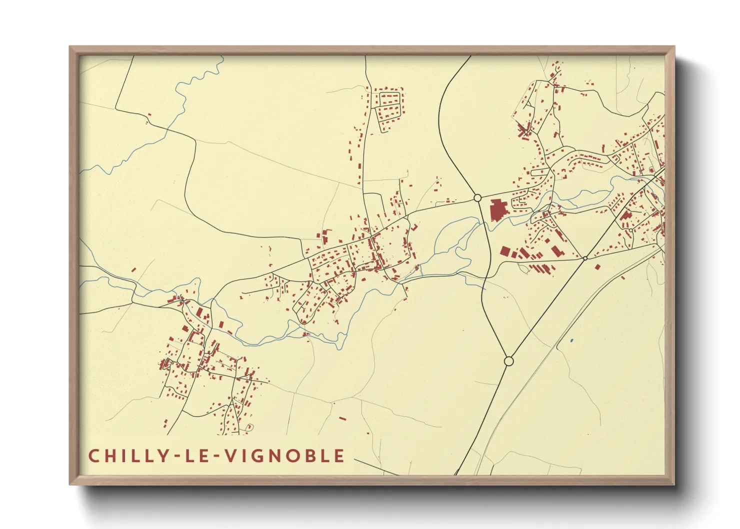 Une affiche de carte sur Chilly-le-Vignoble