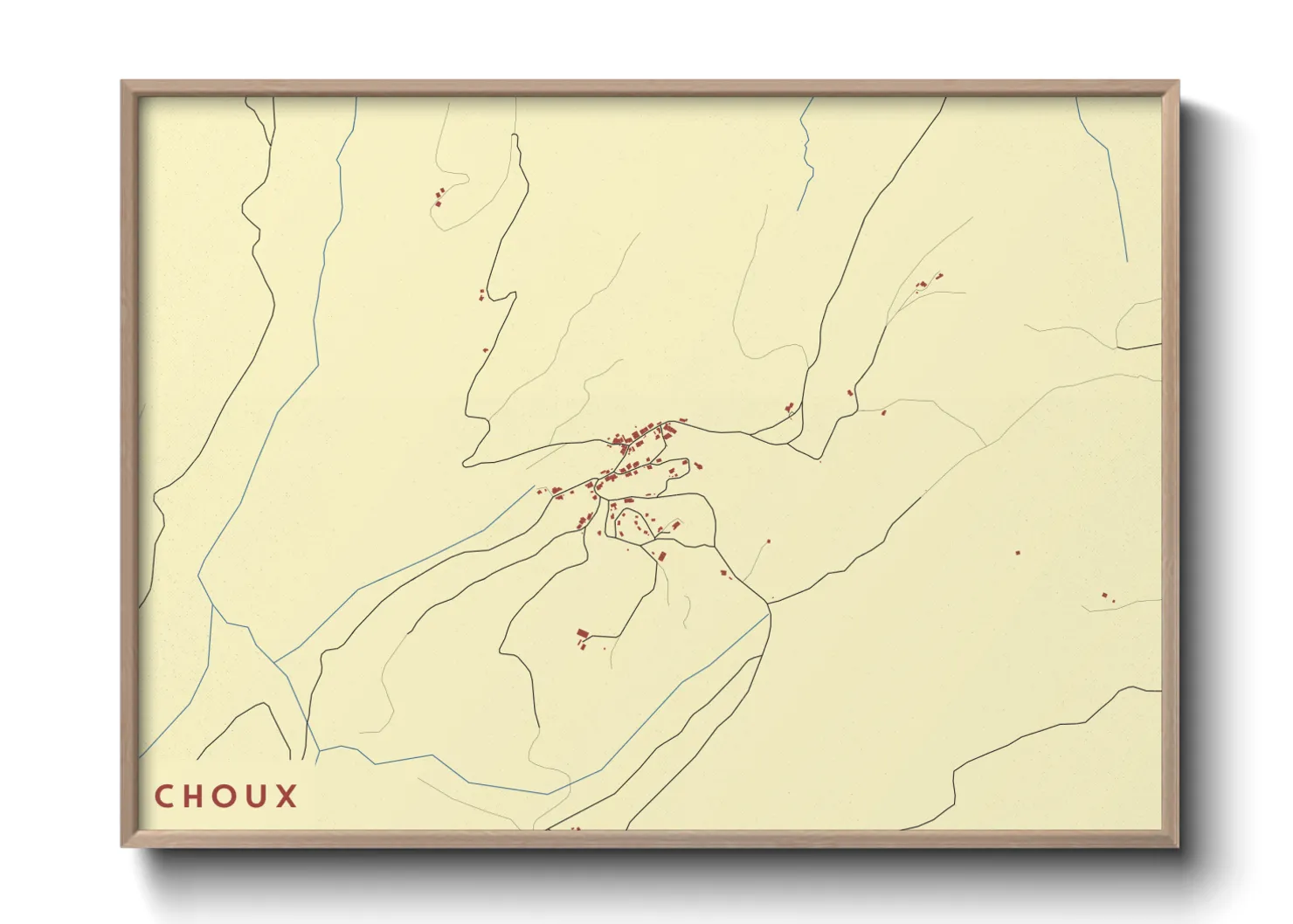 Une affiche de carte sur Choux