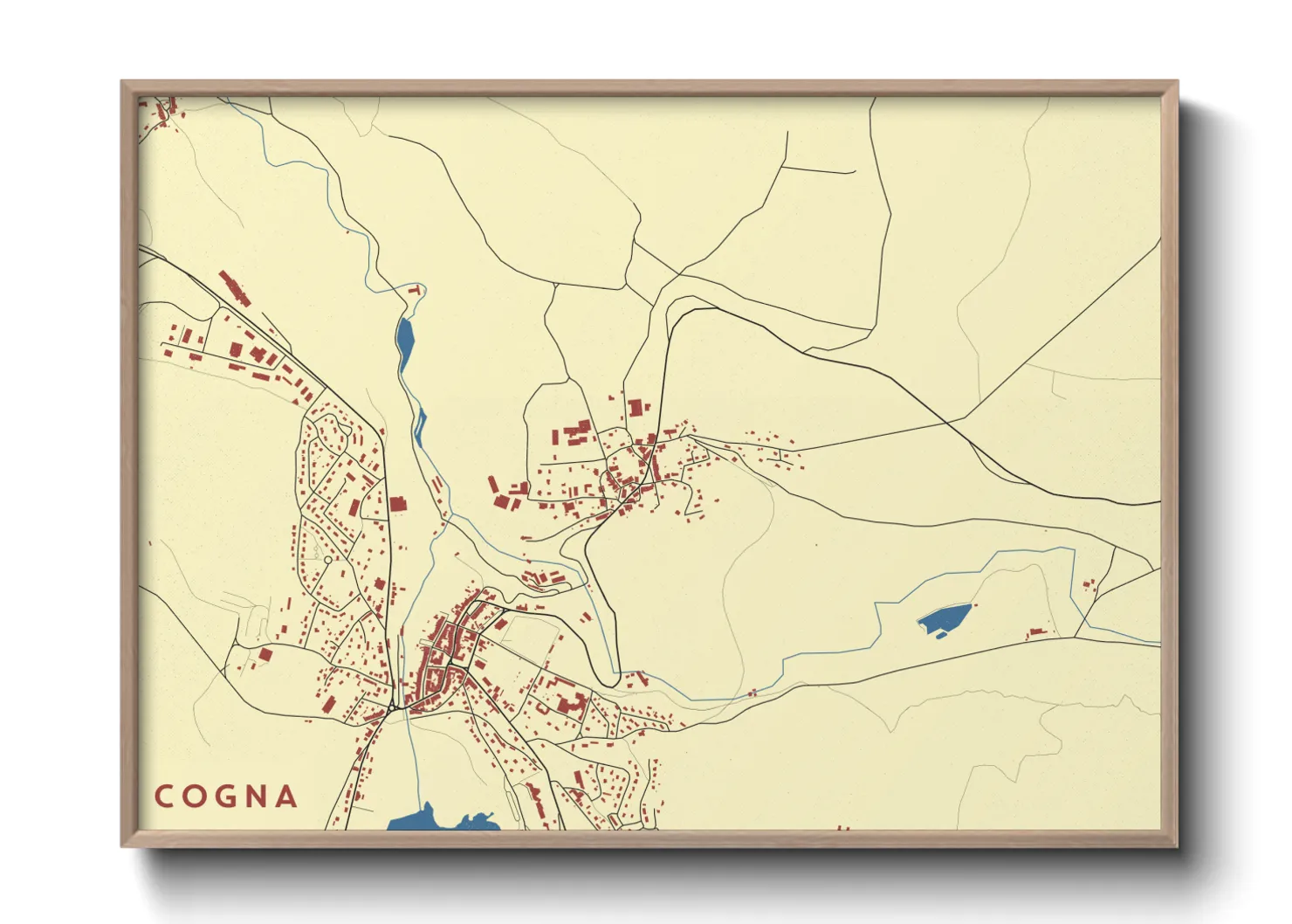 Une affiche de carte sur Cogna