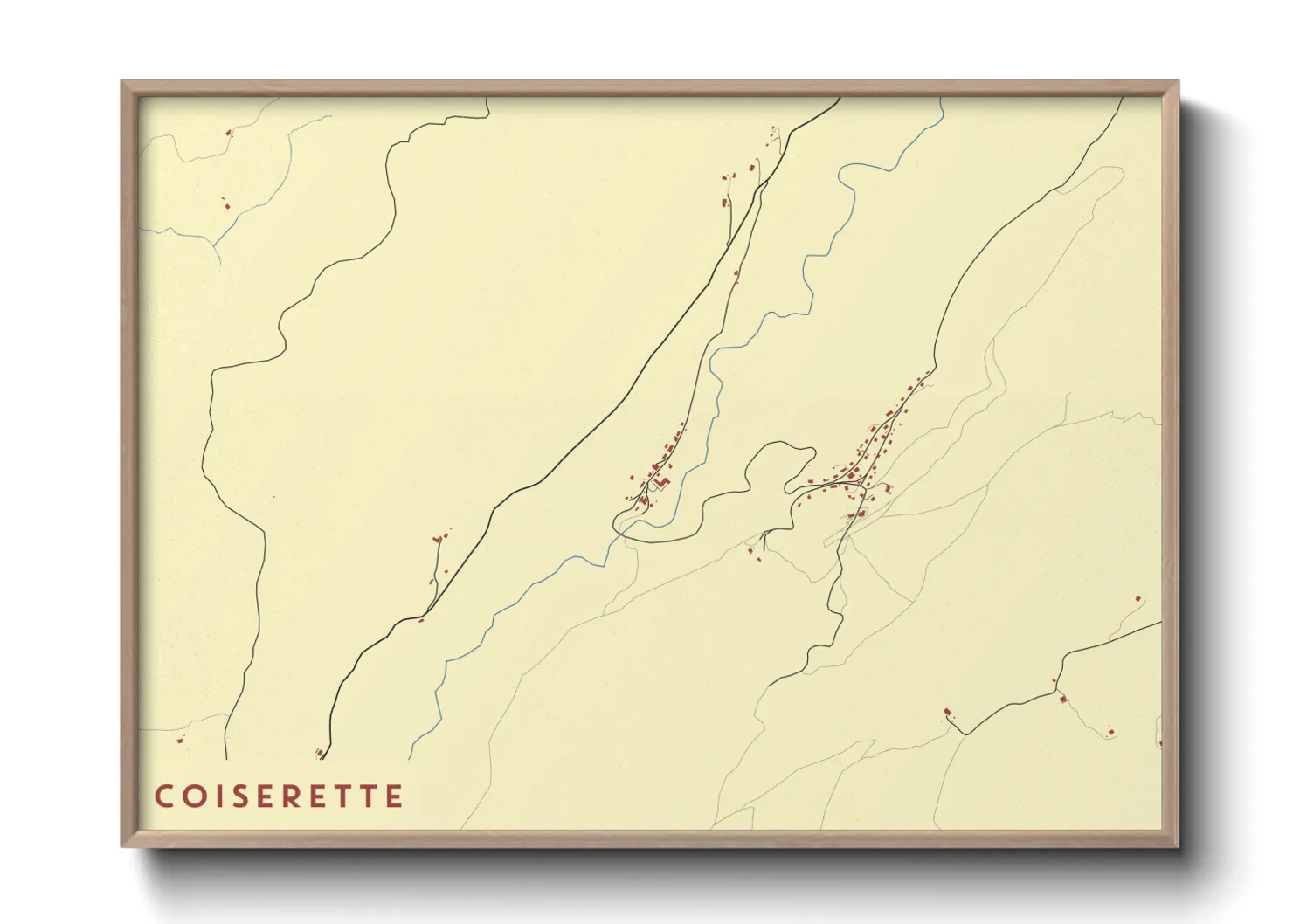 Une affiche de carte sur Coiserette