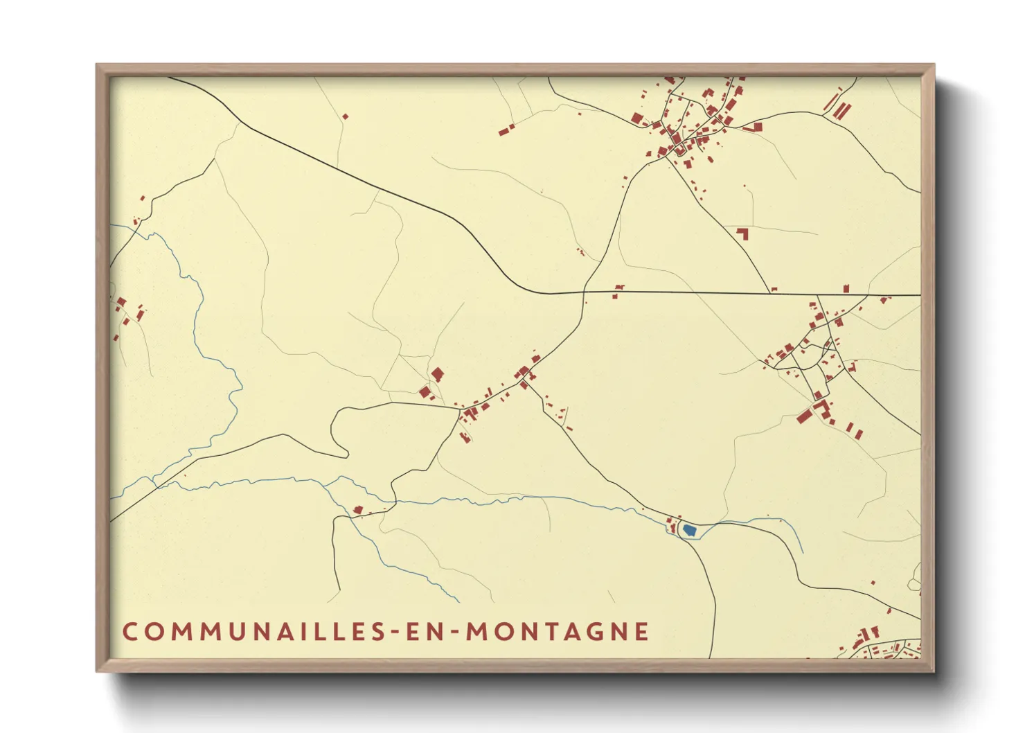 Une affiche de carte sur Communailles-en-Montagne