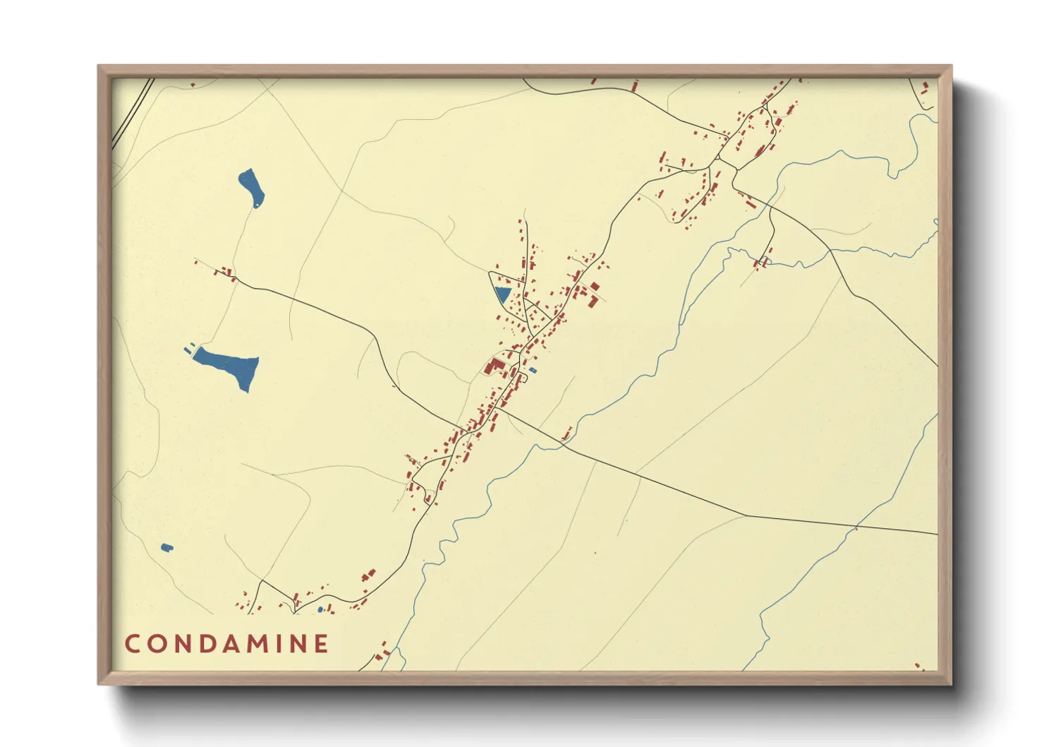 Une affiche de carte sur Condamine