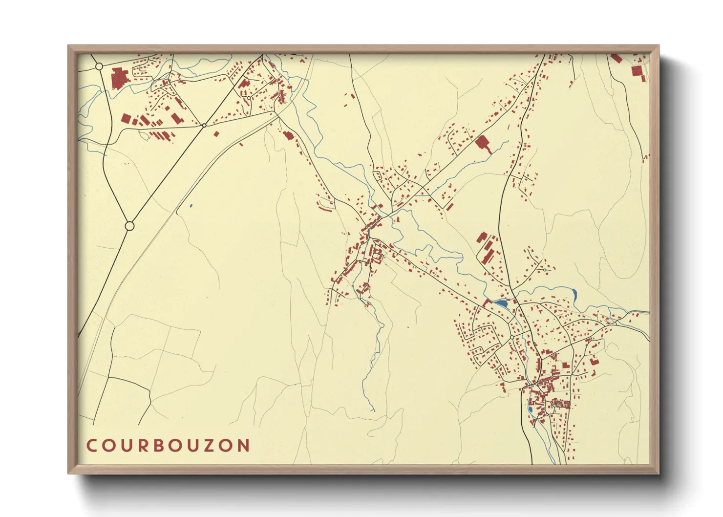 Une affiche de carte sur Courbouzon