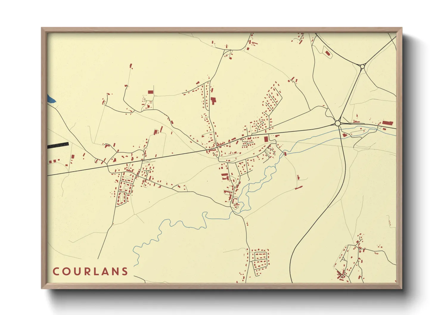Une affiche de carte sur Courlans