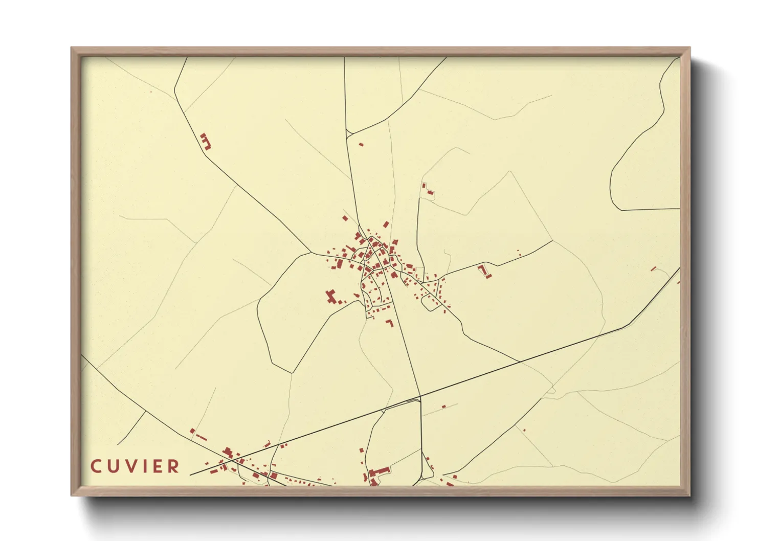 Une affiche de carte sur Cuvier