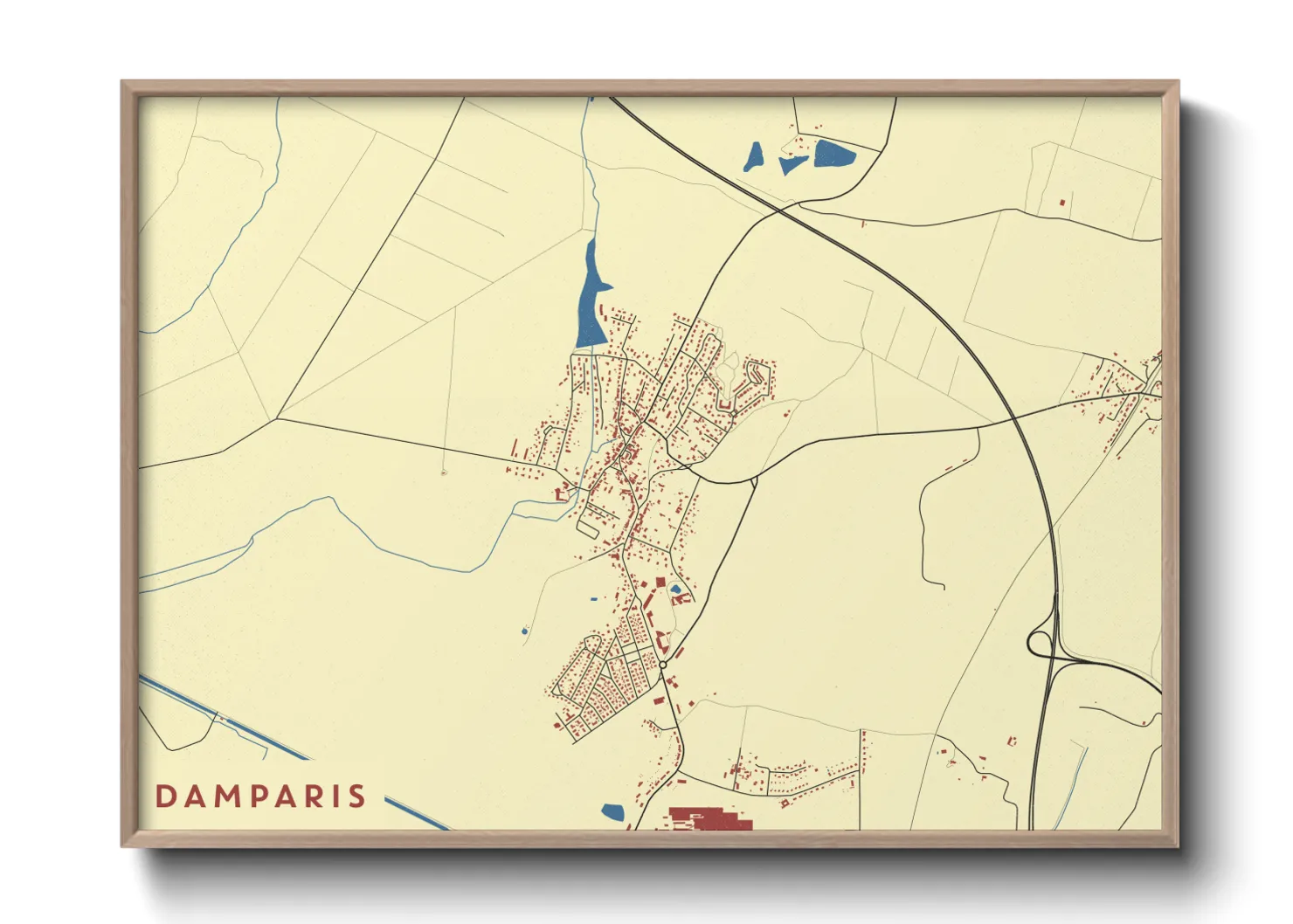 Une affiche de carte sur Damparis