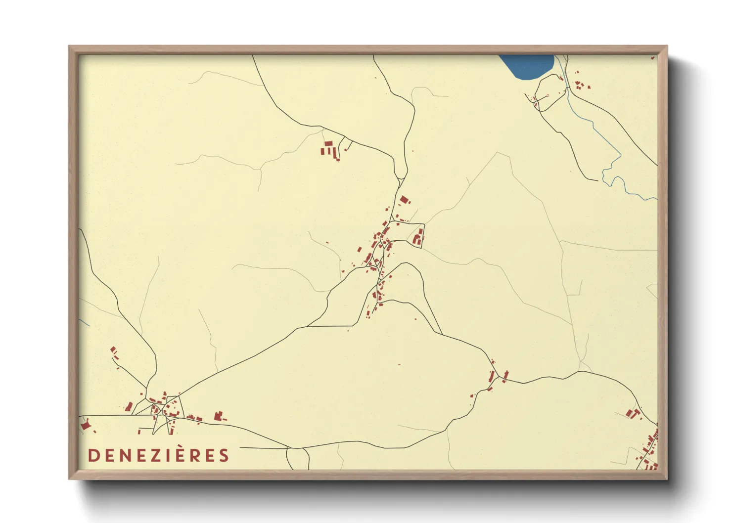 Une affiche de carte sur Denezières