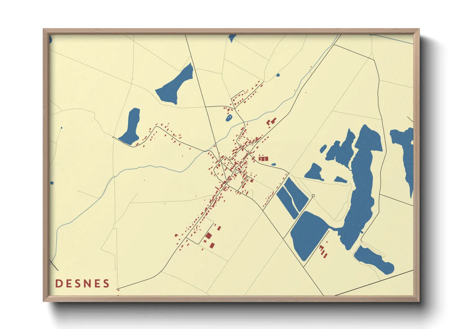 Une affiche de carte sur Desnes