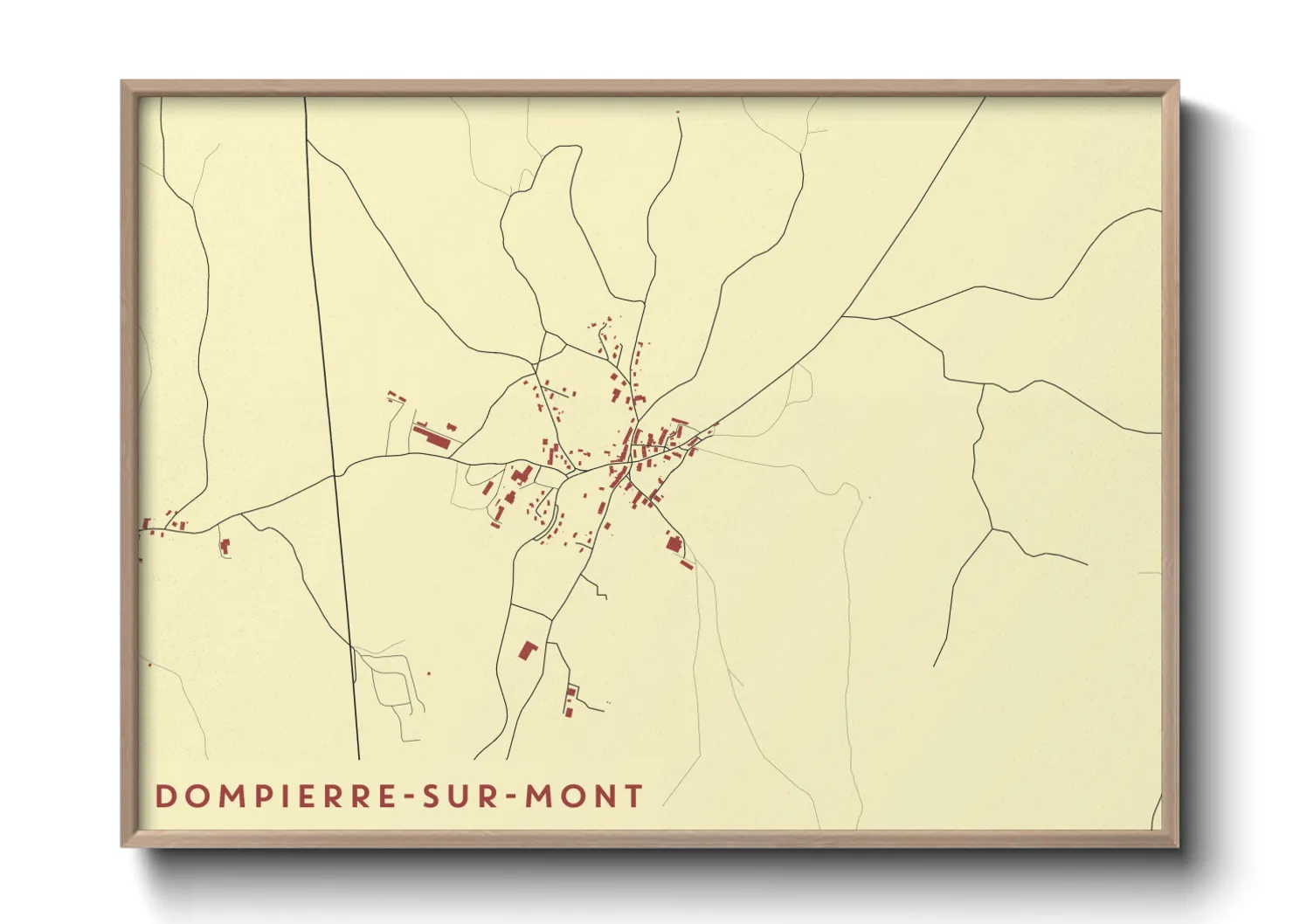 Une affiche de carte sur Dompierre-sur-Mont
