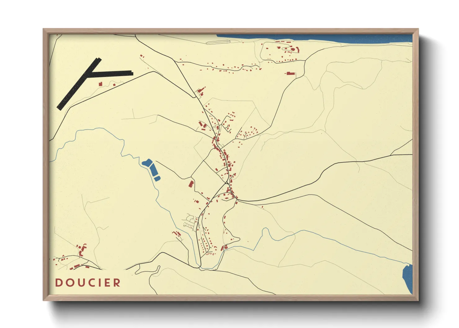 Une affiche de carte sur Doucier