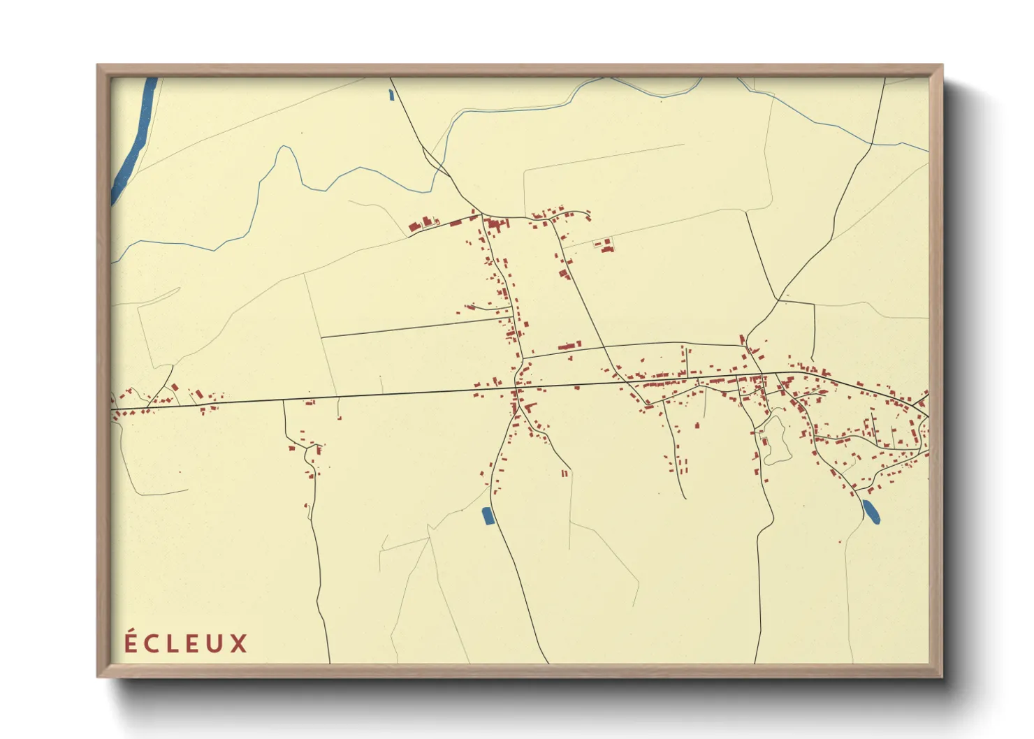 Une affiche de carte sur Écleux