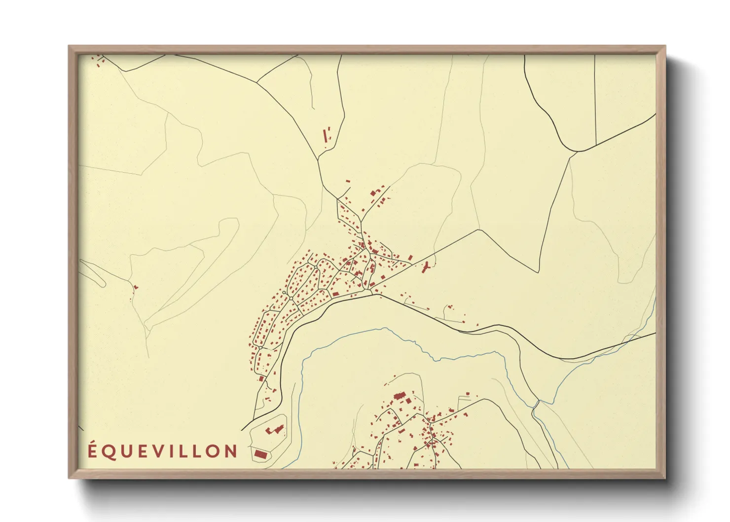 Une affiche de carte sur Équevillon