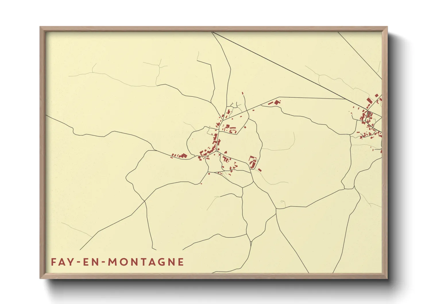 Une affiche de carte sur Fay-en-Montagne