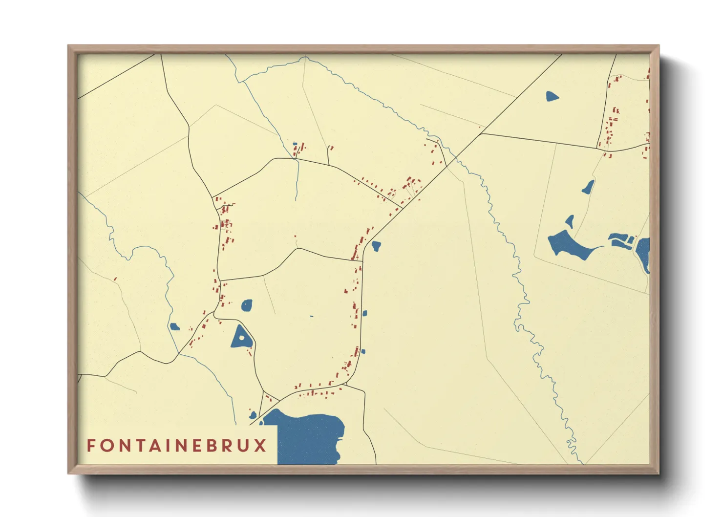 Une affiche de carte sur Fontainebrux