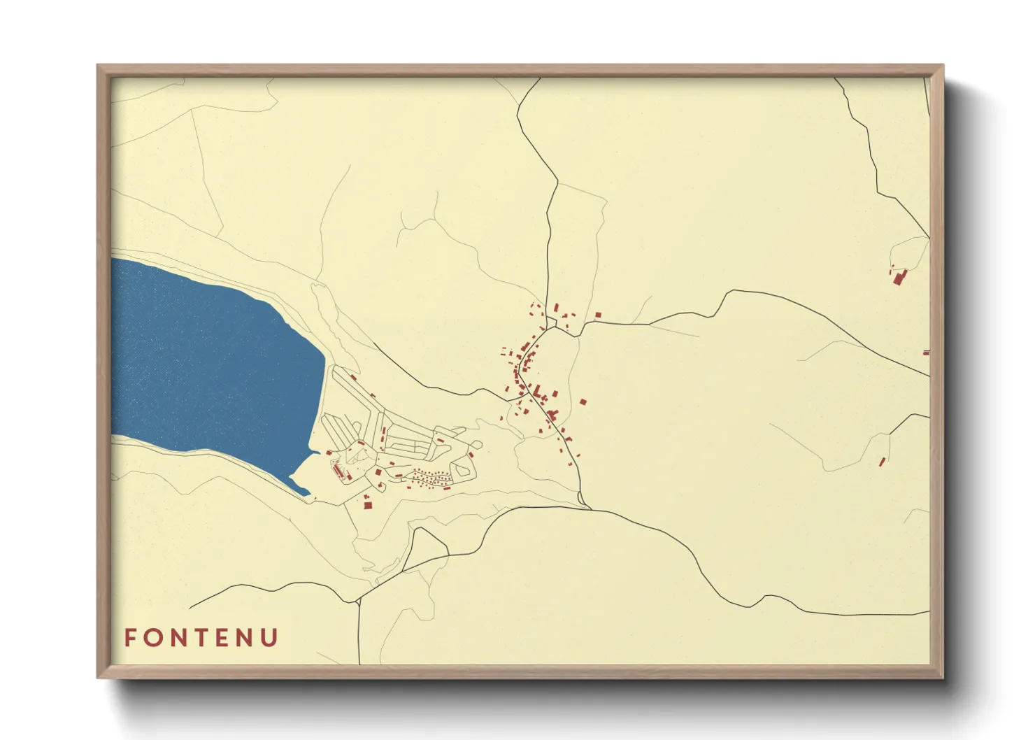 Une affiche de carte sur Fontenu