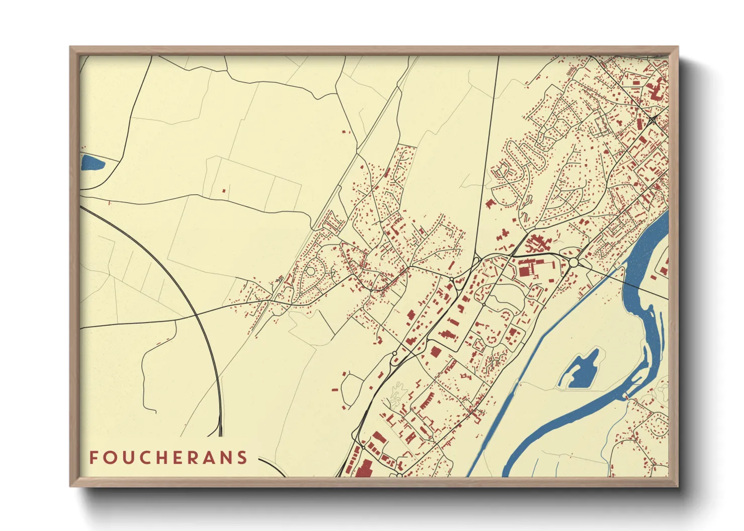 Une affiche de carte sur Foucherans