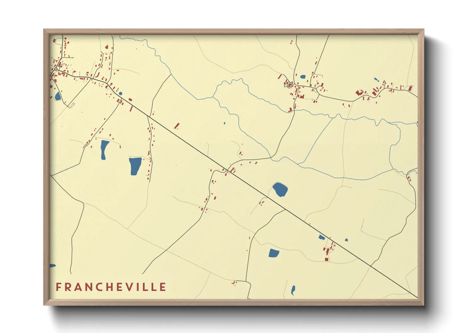 Une affiche de carte sur Francheville