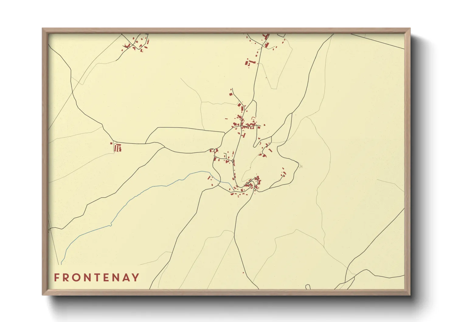 Une affiche de carte sur Frontenay