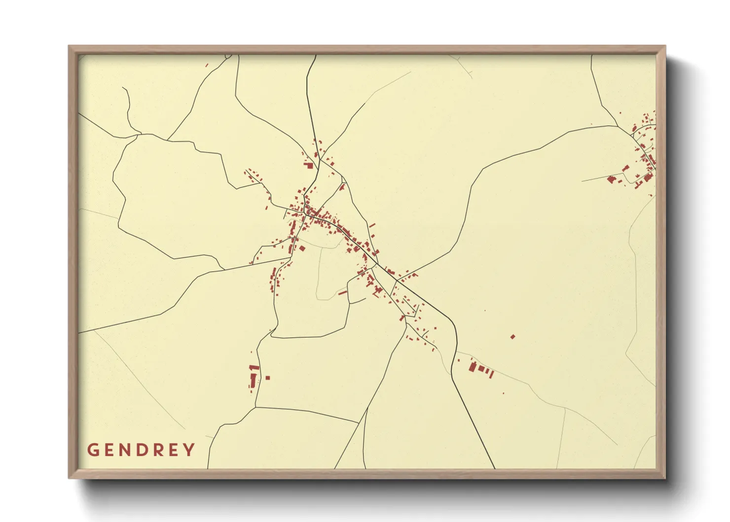 Une affiche de carte sur Gendrey