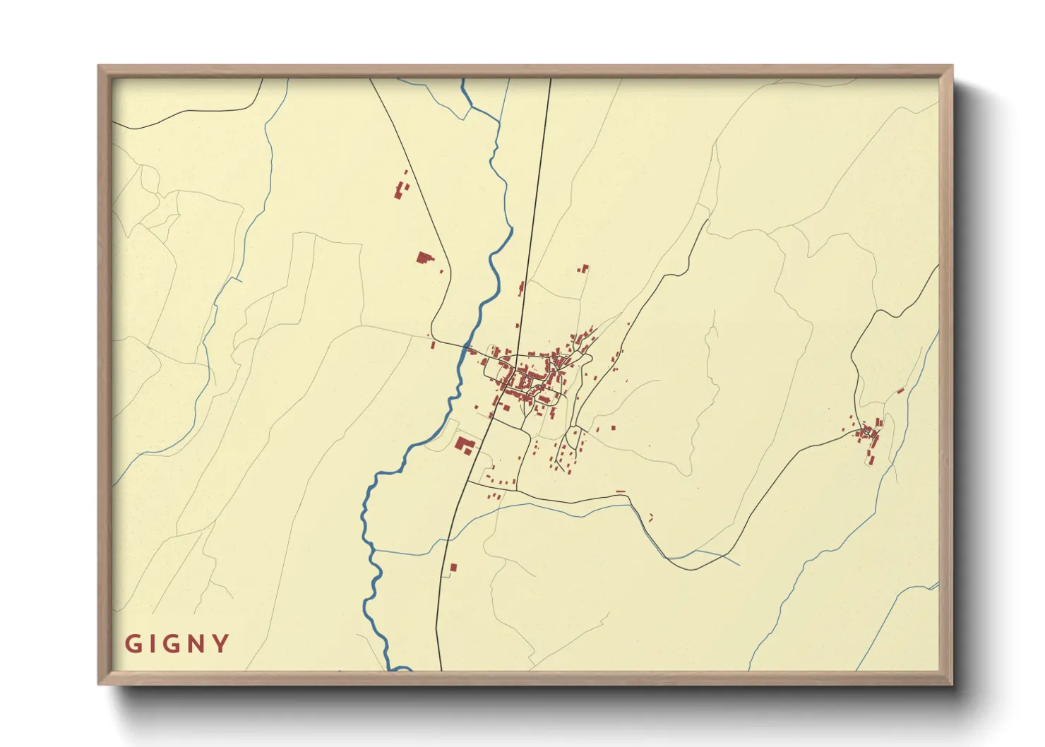 Une affiche de carte sur Gigny