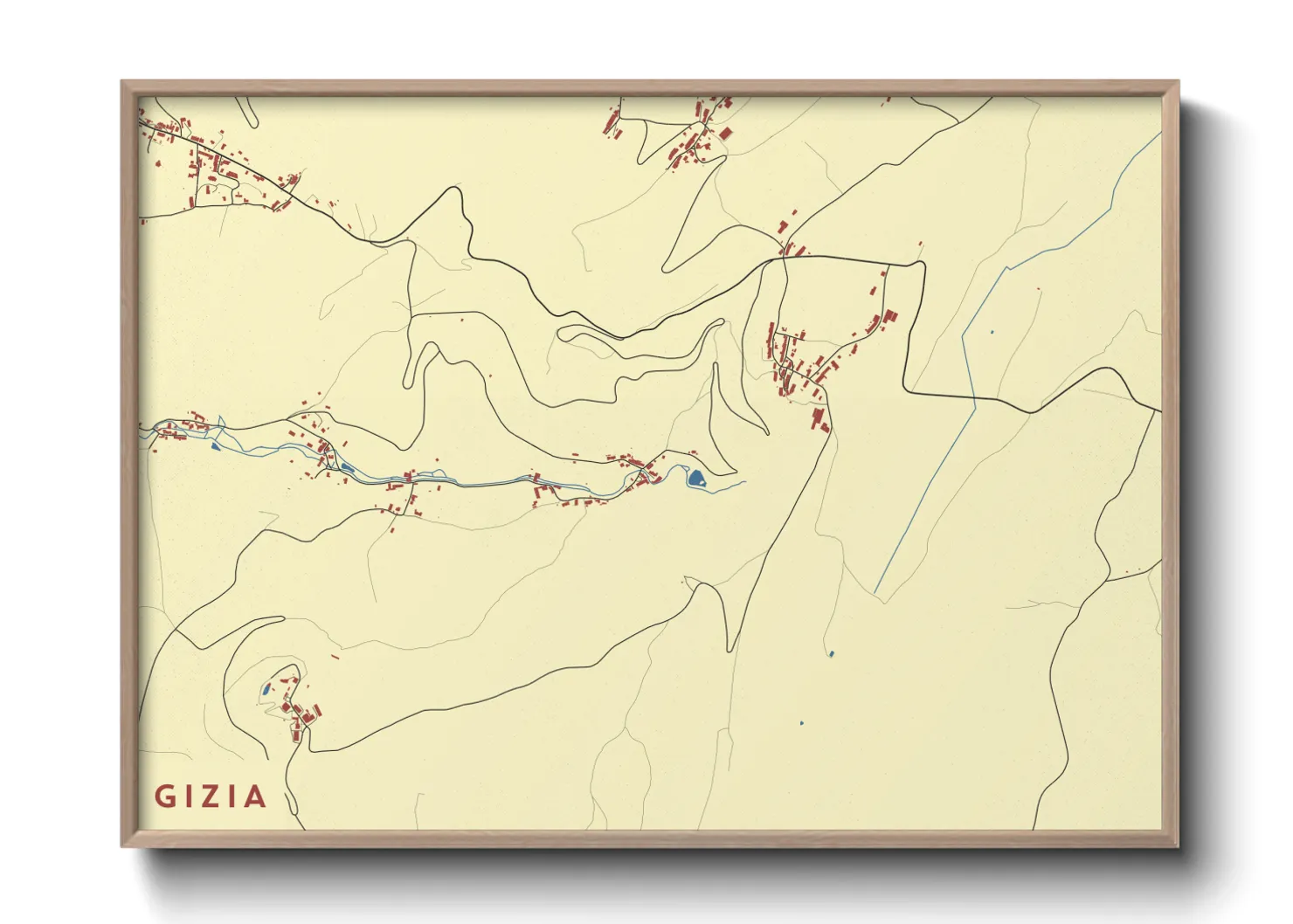 Une affiche de carte sur Gizia