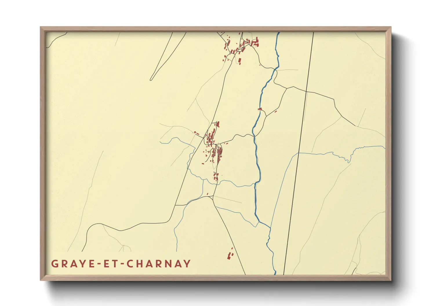 Une affiche de carte sur Graye-et-Charnay
