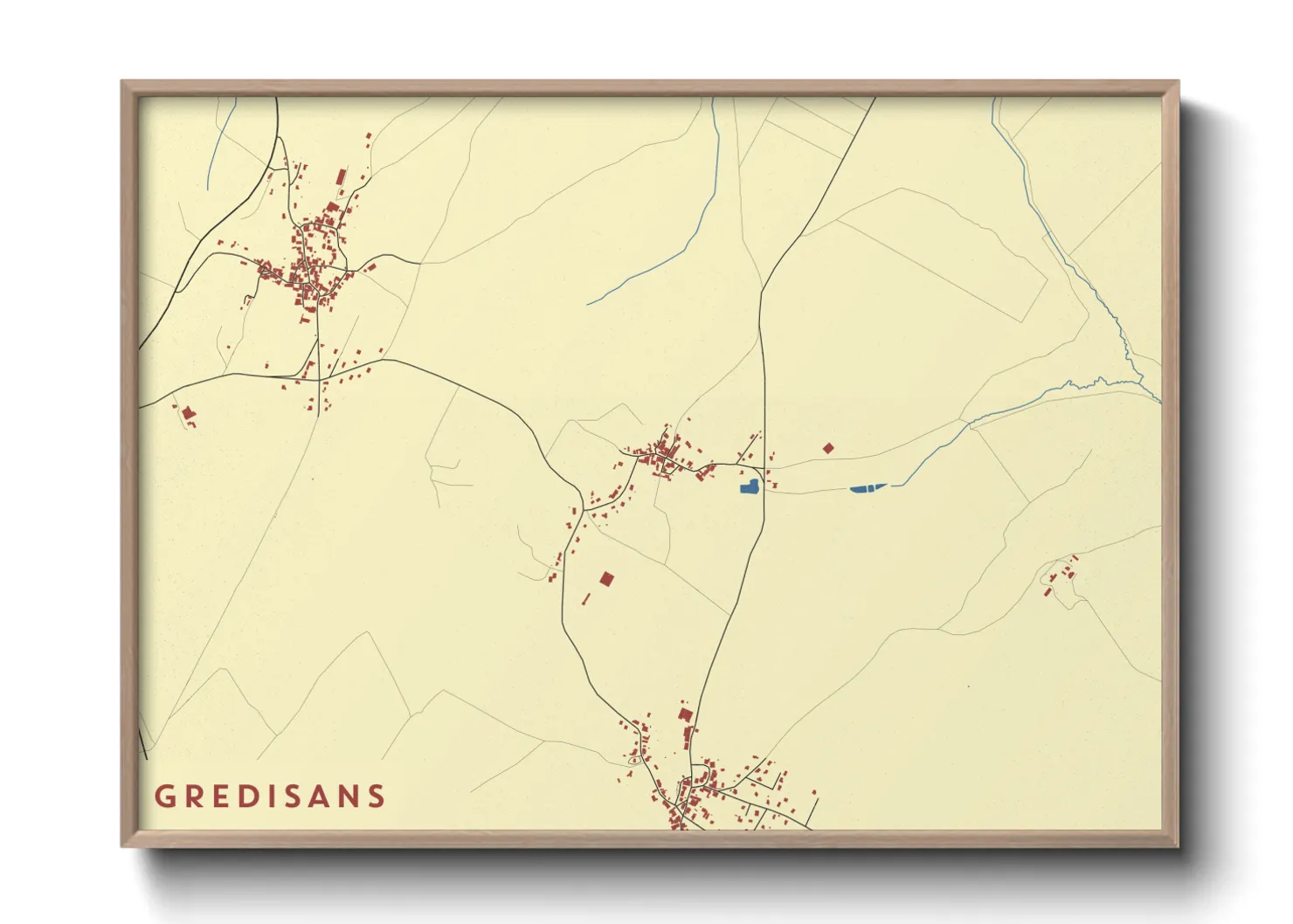 Une affiche de carte sur Gredisans