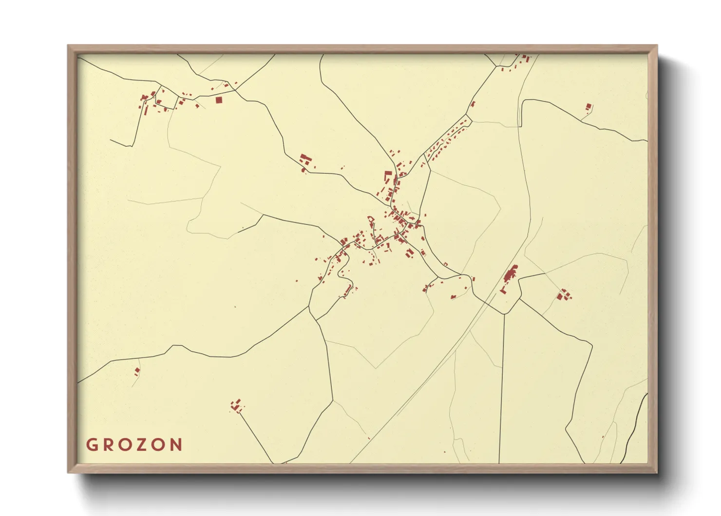 Une affiche de carte sur Grozon