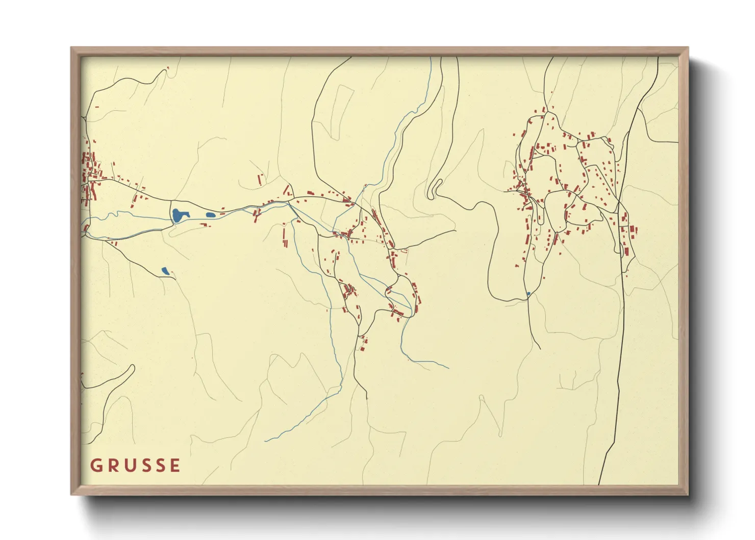 Une affiche de carte sur Grusse