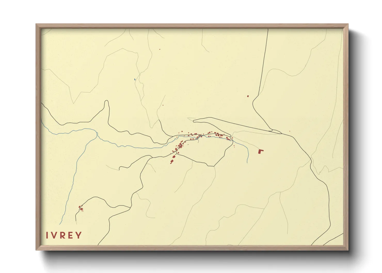 Une affiche de carte sur Ivrey