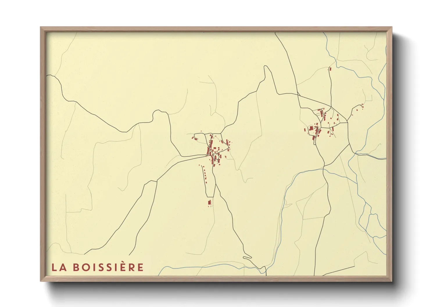 Une affiche de carte sur La Boissière
