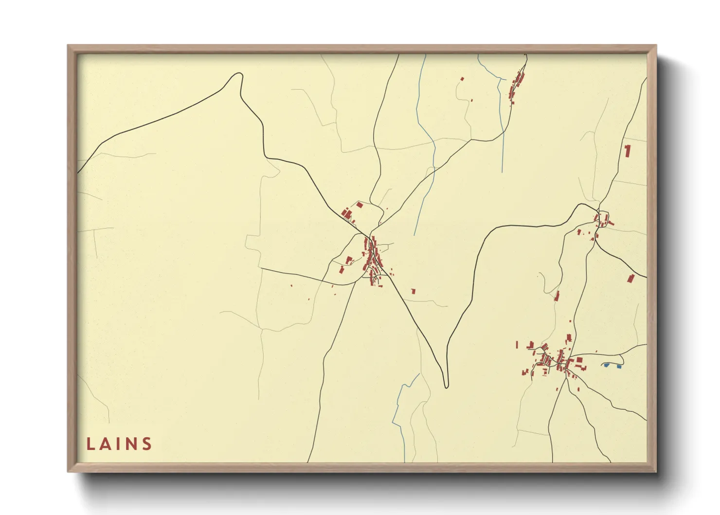 Une affiche de carte sur Lains