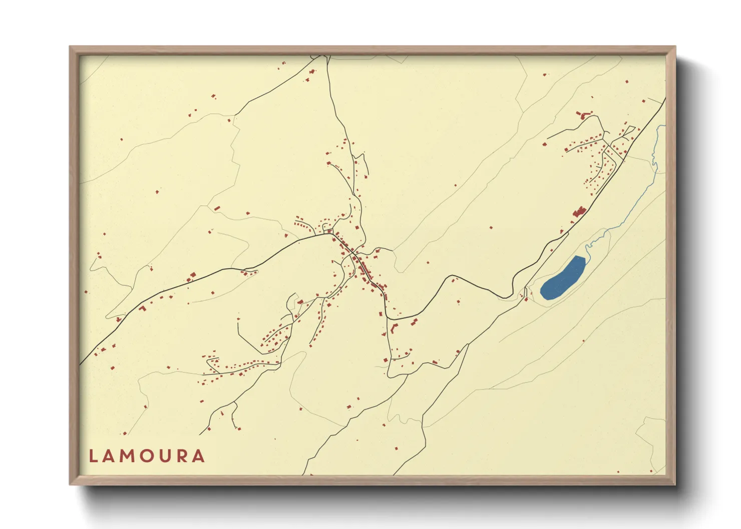 Une affiche de carte sur Lamoura