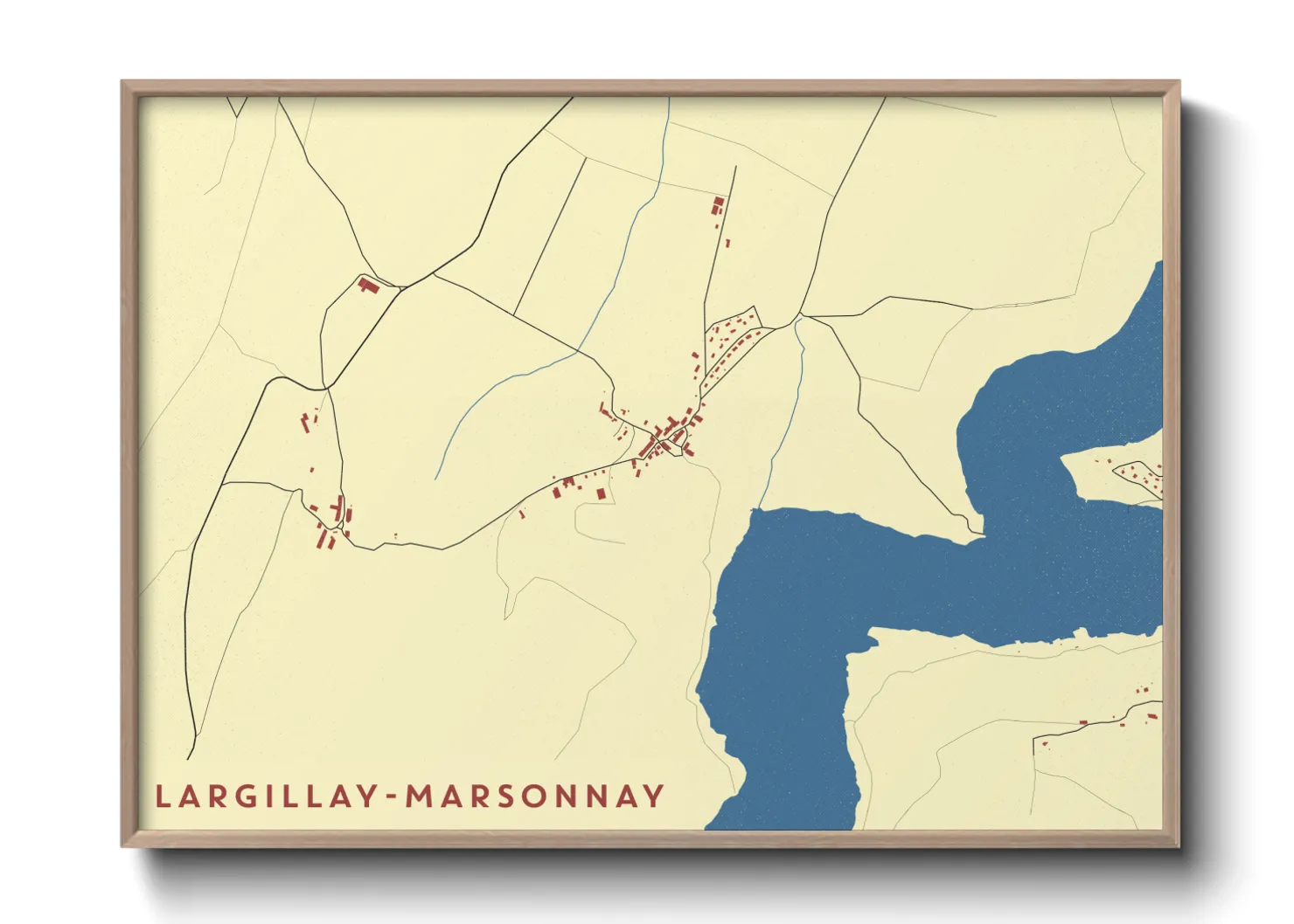 Une affiche de carte sur Largillay-Marsonnay